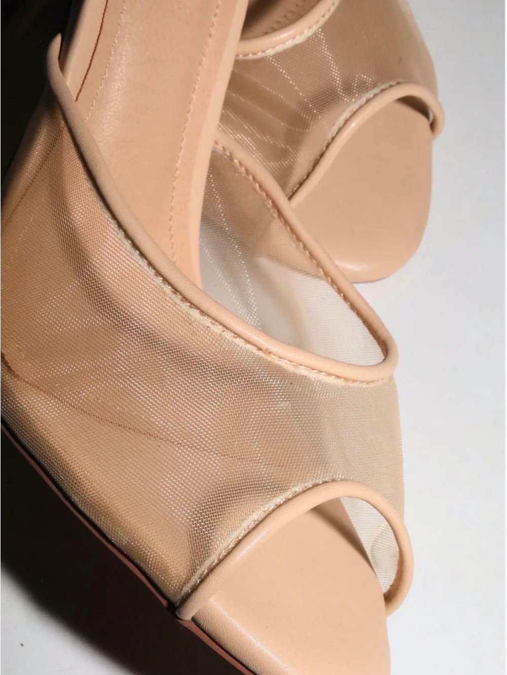 FORD NUDE MESH OPEN TOE MULES - Picture 3 of 11